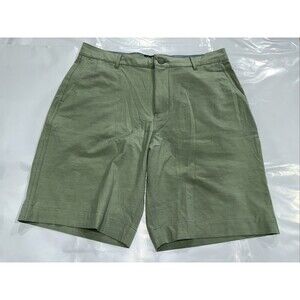 All Day Shorts Men's 33 Green Flat Front 9" Inseam Chino Golf Performance CEB035